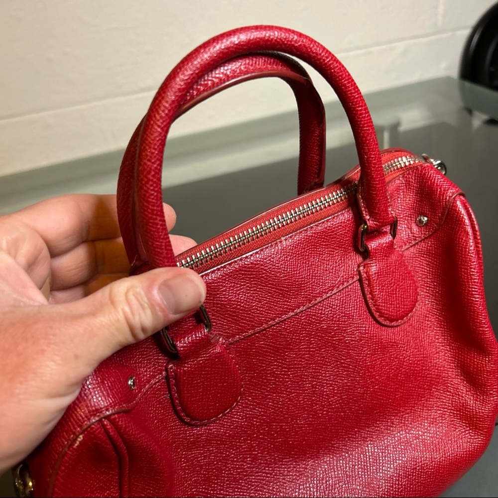 Coach Mini Satchel Handbag- Red - Picture 9 of 16